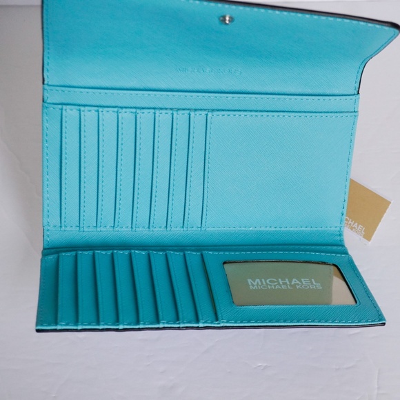 Michael Kors JS L Trifold Wallet Pale Blue Multi - Picture 4 of 4